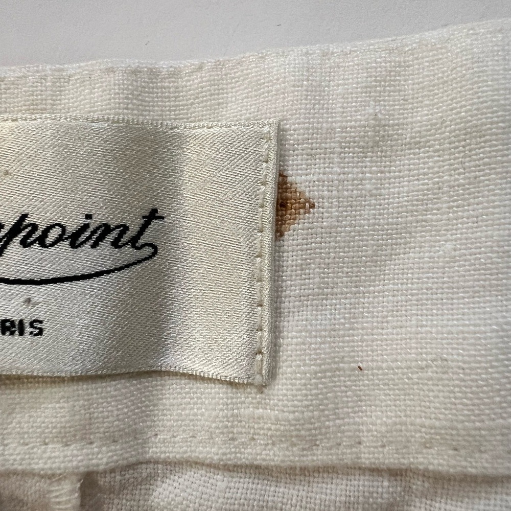 Bonpoint White Pleated 100% Linen High Waisted Shorts Size 40 US 8 Summer Sun - Picture 10 of 16
